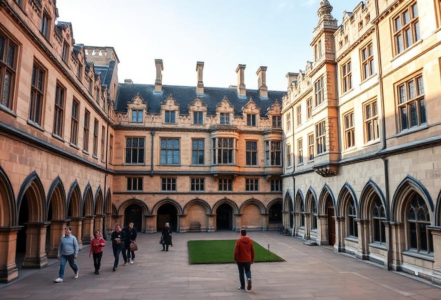 Historic university quadrangle in the United Kingdom